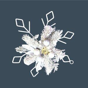 18" WHITE CHRISTMAS TREE TOPPER HOLIDAY DECORATION